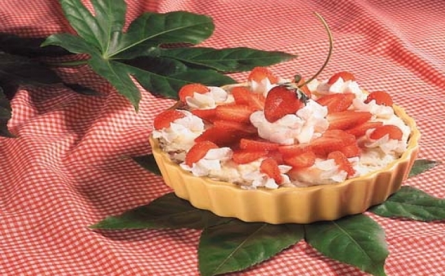 Tarta de queso y fresas